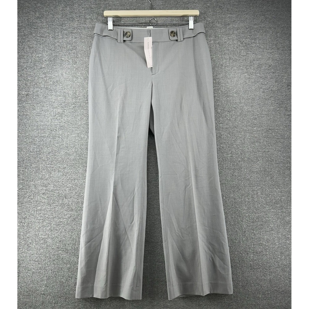 Banana Republic Jackson Fit Dress Pants Women Size 10 Petite Gray Wool Lined NEW